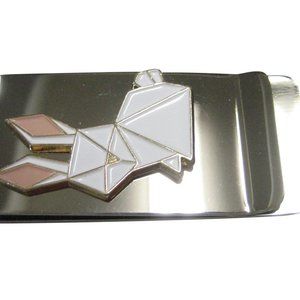 White Toned Origami Rabbit Hare Money Clip